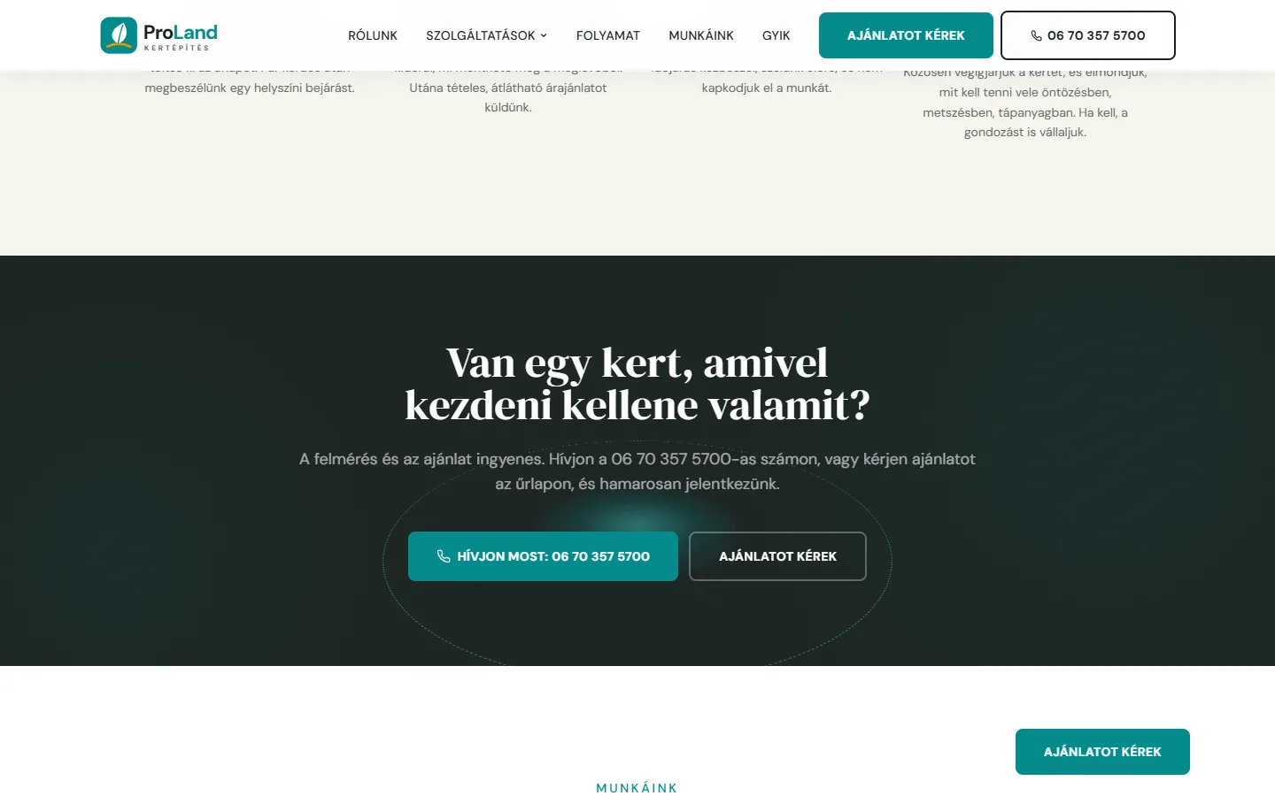 A later section of the ProLand website
